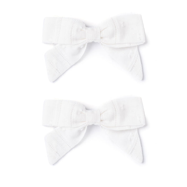Botany Bow Set, White Swiss Dot