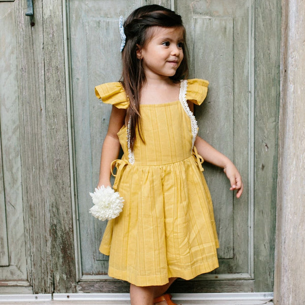 PINAFORE DRESS, MUSTARD