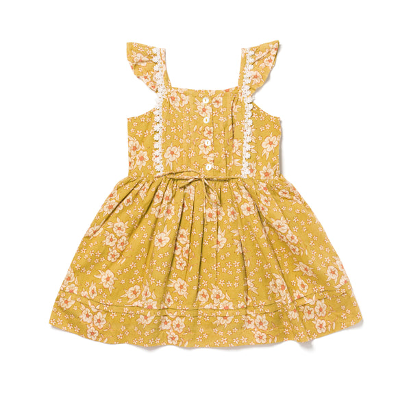 Girls deals mustard pinafore